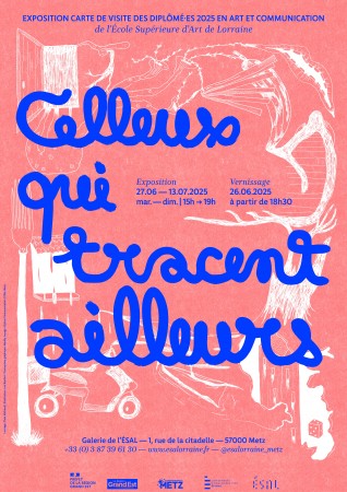 Design graphique : Maddy Lepage, Lettrage : Théo Michaud, Illustrations : Lou Ronfort / option Communication, ÉSAL.